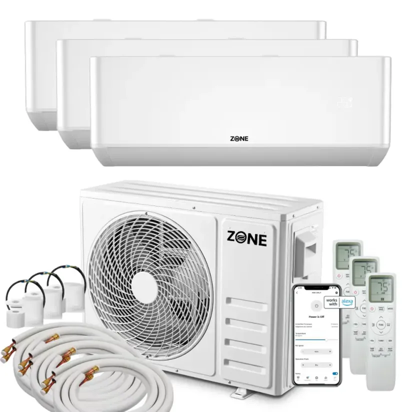 TRI Zone 12K+12k+12k DIY Ductless Mini Split - 36k BTU